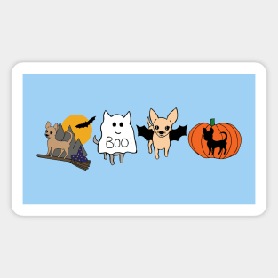 Blue Halloween Chihuahuas - smooth coat chihuahuas - Chihuahua Halloween Tee Magnet